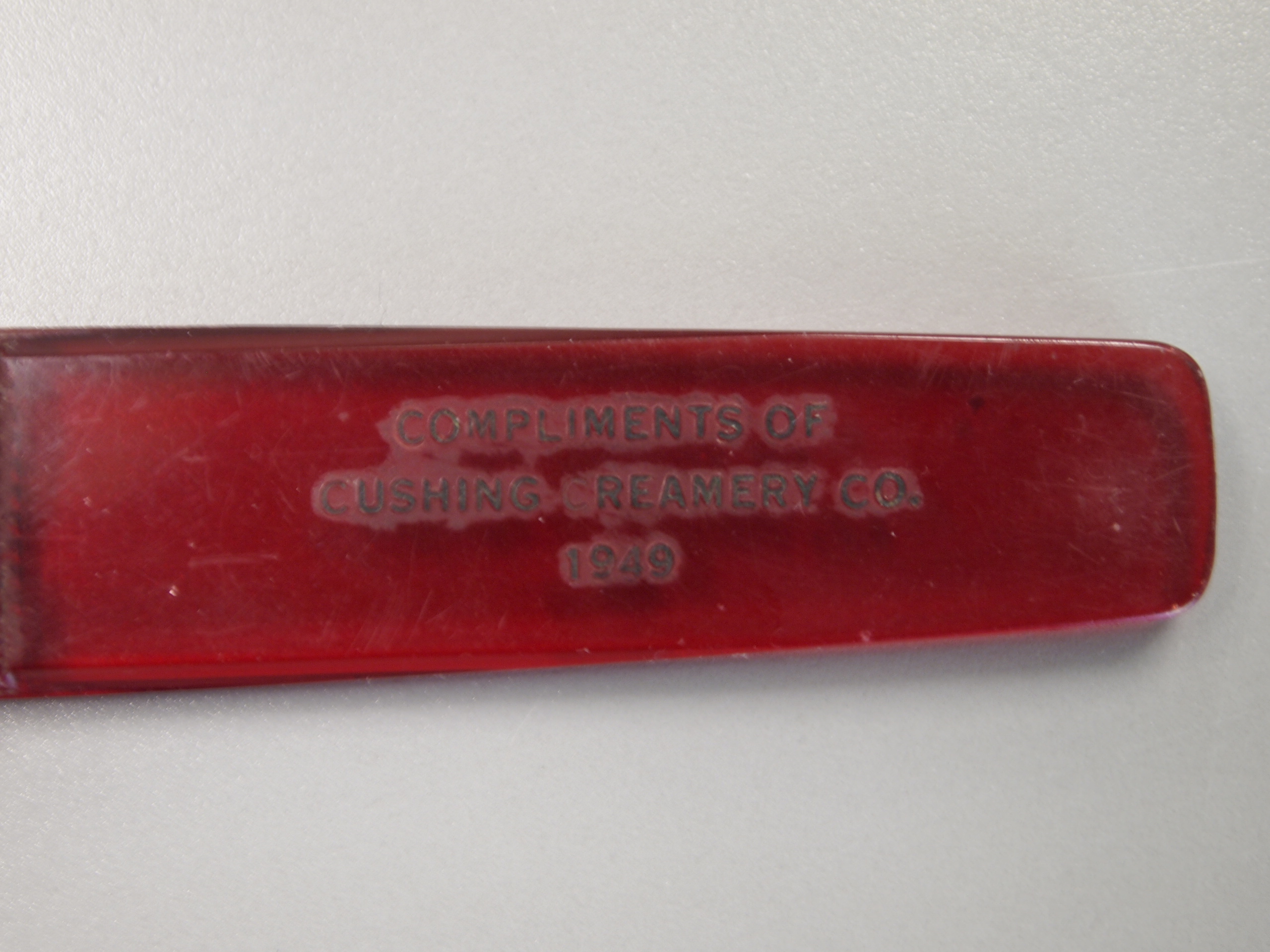 Cushing Creamery Company Letter Opener, 1949