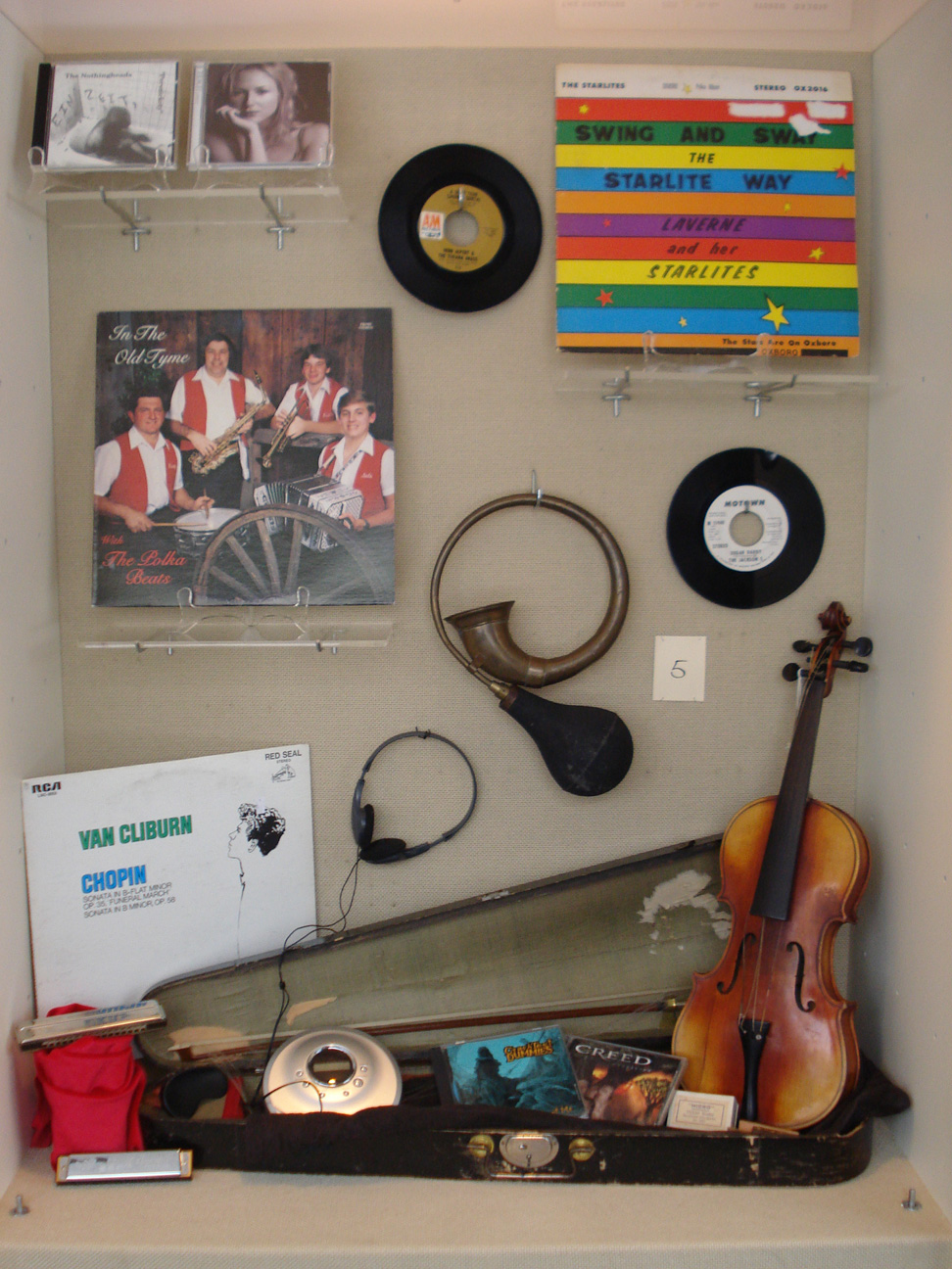 Music & the Technology of Sound exhibit Albums, CDs, and Instruments