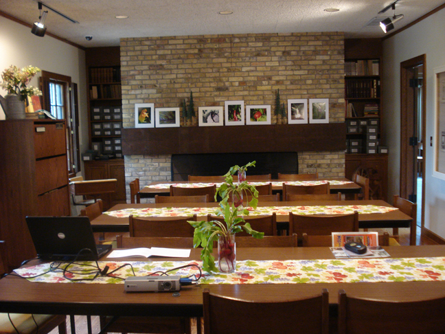 http://www.morrisoncountyhistory.org/museumpics/ggala9.jpg The Rosenmeier Room decorated for the Garden Gala, September 13, 2009. The centerpiece plants are beets. The photos on the mantle were taken by Glenys Warner-Holman and Ariel Kelash, using The Soul Patch produce as subject matter.